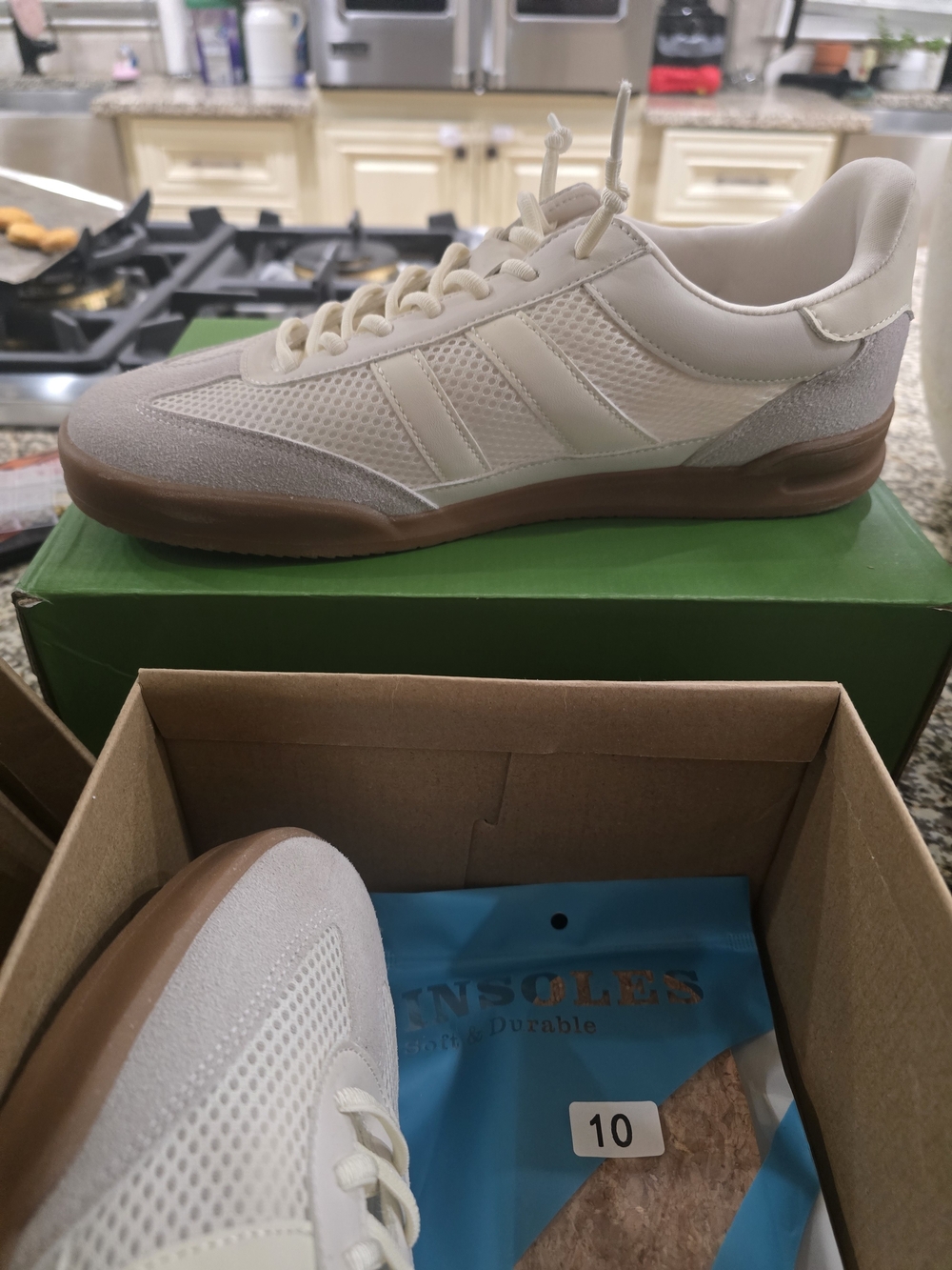 NIB Men's Project Cloud Sneakers - White and Light Gray - Low Profile Lace-Up